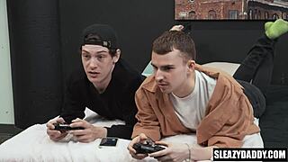 old stepfathers seduce young sons in bareback group rimming