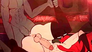 Demon fucks devil Lynn in golem animation scene.