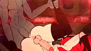 Demon fucks devil Lynn in golem animation scene.