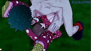 Kinoko Komori and Mei Hatsume with Izuku Midoriya – intense sex in My Hero Academia hentai?