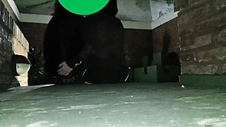 Crossdresser fucks small woman in nature