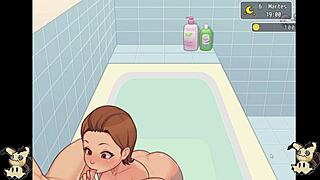 She gives blowjobs in the bathroom then joins me in the shower