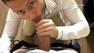 Monster Cock Blowjob In Office Ends With Epic Facial