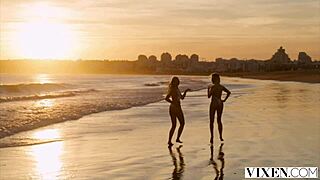 Ashby Winter and Bella Spark Deepthroat Threesome!