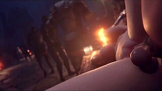 Animated video featuring milf in intense creampie scene