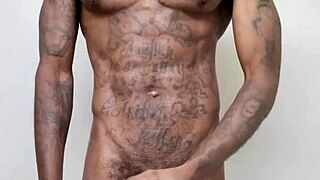 Want to see this ebony guy's monster cock solo masturbation end in a huge cumshot?