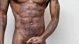 Want to see this ebony guy's monster cock solo masturbation end in a huge cumshot?