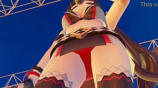 blabla has fun with her favorite fan in 3d cartoon game