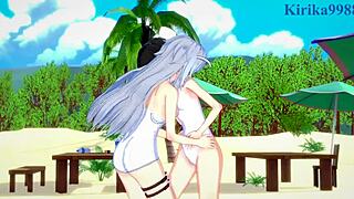 Miku Kohinata And Laura Bodewig Engage In Suggestive Lesbian Play In Symphogear Hentai