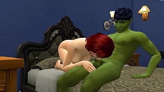 Hulk fucks sexy redhead girl's ass in anal scene