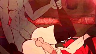 Demon fucks devil Lynn in golem animation scene.