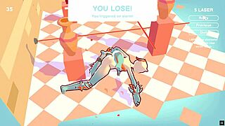 Anal plug in classroom public scene