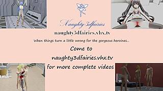 blabla has fun with her favorite fan in 3d cartoon game