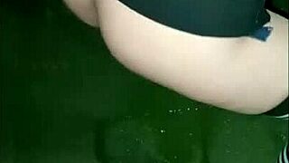 Crossdresser fucks small woman in nature