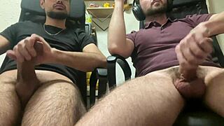 My friend cums hard while we watch gay porn together 😏