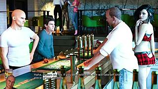 anna's exciting affection 22 playing game in bar