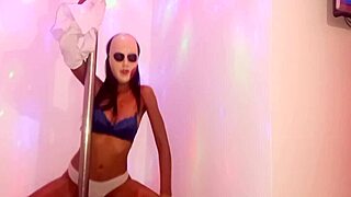 Skinny brunette student bribes teacher halloween homemade porn pole dancing