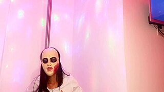 Skinny brunette student bribes teacher halloween homemade porn pole dancing