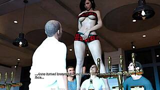 anna's exciting affection 22 playing game in bar