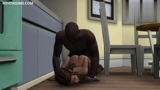 gorgeous teen catches bbc roommate naked and bangs him