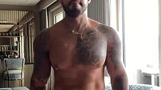 viktor rom dances naked, showing off his big muscle and bbc, then masturbates 😏