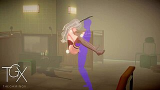 Sexy fantasy girl engages in anime hentai sex games