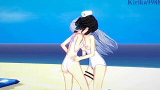 Miku Kohinata And Laura Bodewig Engage In Suggestive Lesbian Play In Symphogear Hentai