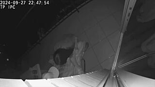 Cheating wife fucks friend on balcony