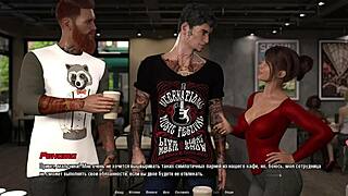 This teen nerd with tattoos joins a group for some fun in hellcat lounge