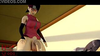 Hinata sleeps through rough 3D anime action with big cock. Credit to hforgods for this wild scene.