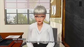 European College Couple Jerks Off Classmate's Cock Under Desk During Lecture In Skirts And Shoes.