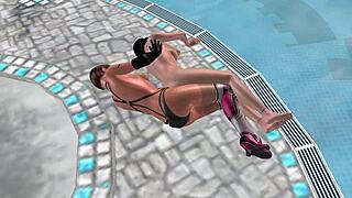 Cute lesbian girls fuck in spoon.