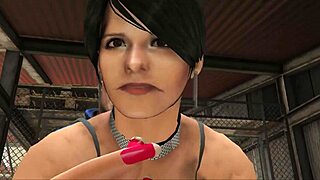 Cristina Takes Two Mechanics in Hot Action