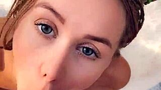 Hey, Wanna See This Blonde in Fishnets Get Ass-to-Mouth Creampied in Woods?