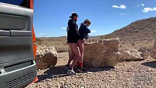 amateur couple have sex in las vegas on a windy day 😍