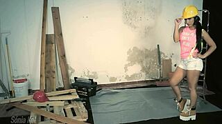 hey, sonia kel does a hot striptease and masturbates