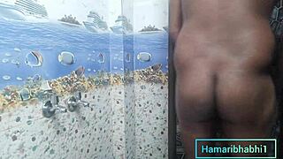 Indian bhabhi gets slammed hard during steamy bathroom interracial banging.