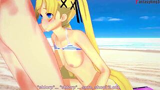 Hot brunette Marie Rose in beach sex fantasy