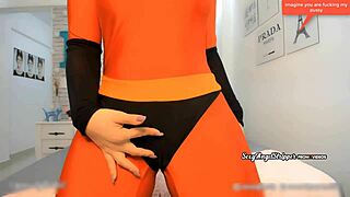 Sexy cosplay girl in jerk off game dares you not to cum