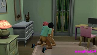 whoa! girl catches futa roommate jerking off and takes a hard assfucking in garage