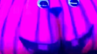 A couple celebrates happy halloween with homemade costumes