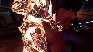 oh god, that flaming atronach is so hot in vr action!