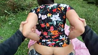 Outdoor Sex With Girlfriend’s Best Friend in Sexy Dress