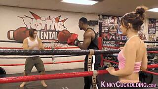 Slut gobbles black cock