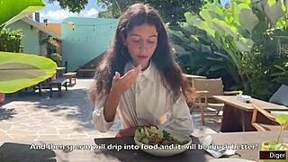 ever seen a girl eat lunch with cum on her face in public?