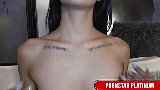 brunette latina katalina kortez treats her pussy with a toy