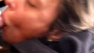 Deepthroat swallow in car!