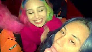 girls surprised guy with blowjob on public boat adventure