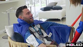 Adriana chechik cosplays for a big guy in scene