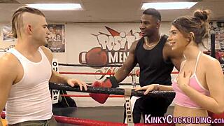 Slut gobbles black cock